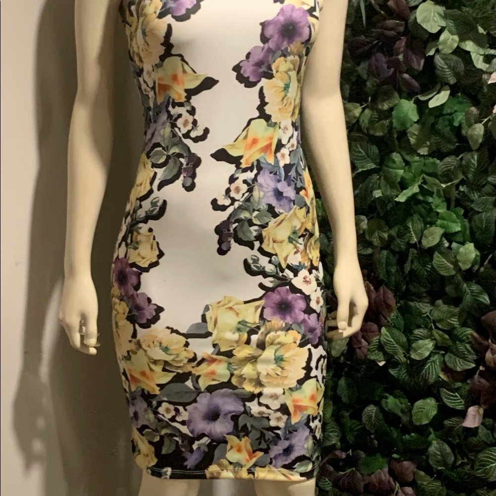 Floral print slip on dress